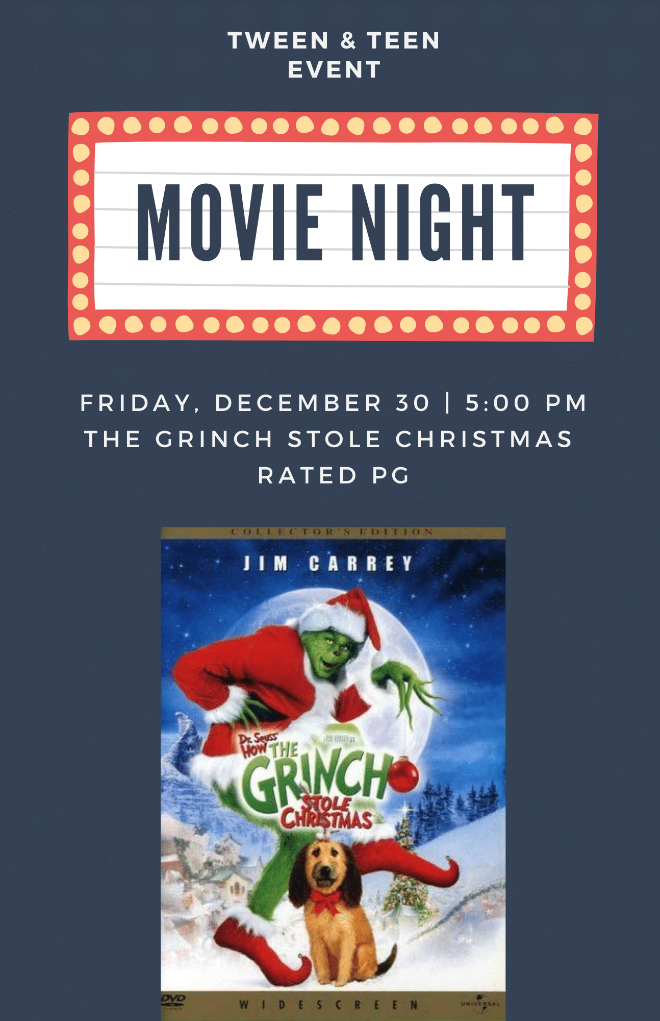 Movie Night Flyer December 30